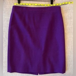J. Crew Pencil Skirt in Bright Purple, wool blend, lined
